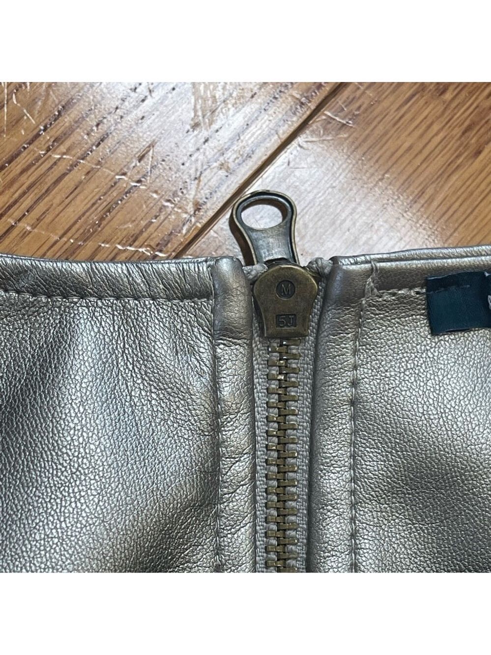 Kirious Women's Metallic Faux Leather Crop Top Trendy silver Sz L - Picture 5 of 11